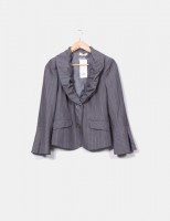 New Sacks Woman - Blazer gris a rayas blancas